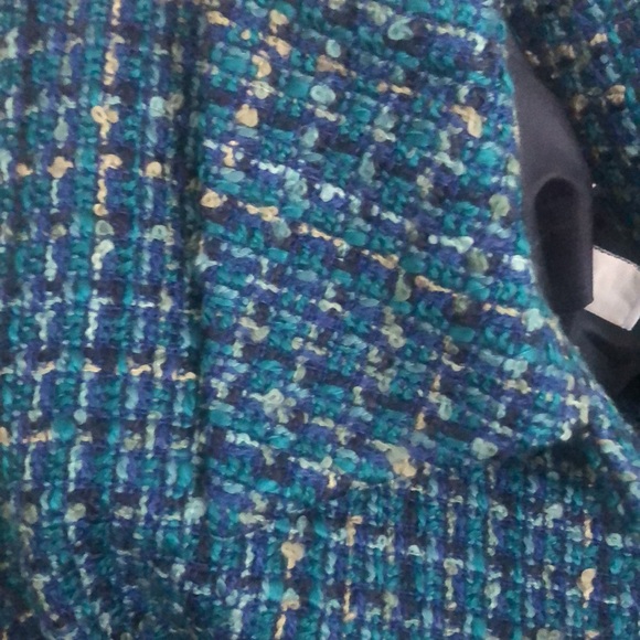 Vintage Women's Turquoise Blue Tweed Eclectic Grandpa Jacket size 8 - Picture 7 of 10